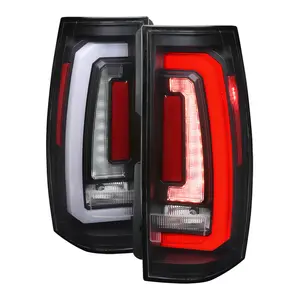 2007-2014 Chevrolet Tahoe/Suburban / 2007-2014 GMC Yukon/Yukon Denali LED Sequential Turn Signal Tail Lights  (Matte Black Housing/Clear Lens)