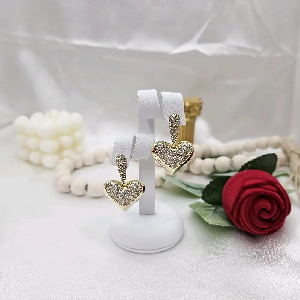 LaYaiBoutique #2353 Heart-shaped earrings, 14k gold plated, High Quality