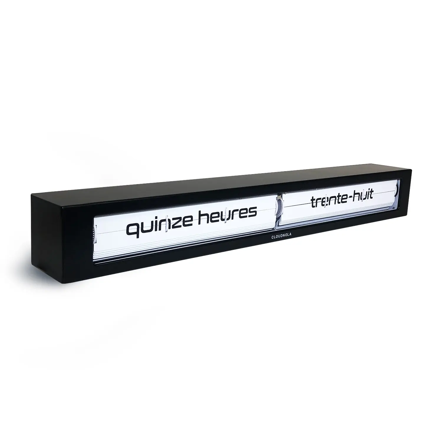 Texttime Français / French - Flip Clock -Floating Shelf Clock - Luxury Text-Display Timepiece