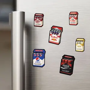 Funny Fridge Cigs Magnet, Cute Drink Pack Magnetic Design, Humor Gift for Beverage Lovers, Kitchen Fridge Decor, Minimal Vinyl Style Magnet for Locker Car or Office