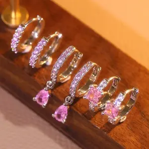 Three-piece Set of Classic and Fashionable Teardrop-shaped Square Synthetic Zirconia Women's Earrings. It Is A Fashionable Accessory for Girls To Wear Casually in Daily Life and Give As A Gift for Festivals and Anniversaries