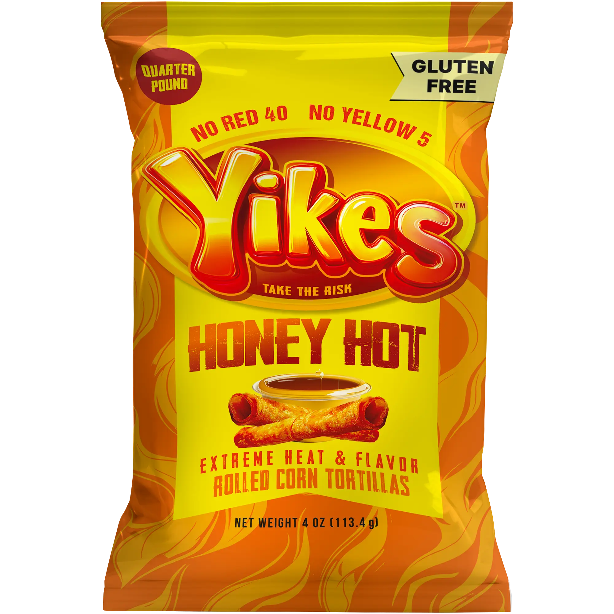 Yikes Honey Hot Chips – Honey Heat Snack, 4oz Bags (Case of 10)