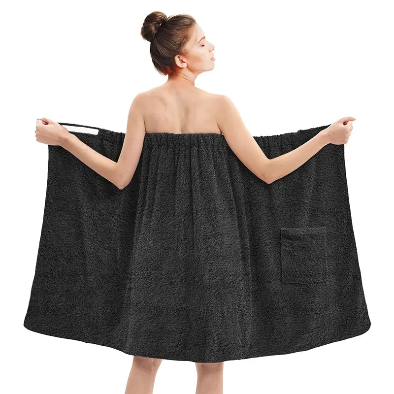 DAN RIVER Cozy Cotton Bath Skirt - Unisex Adjustable Velcro Multi-Purpose Bath Sheet Towel, Lightweight Quick-Dry Absorbing Home Bathroom Accessory, Fade-Resistant, Absorbing Bath Towels