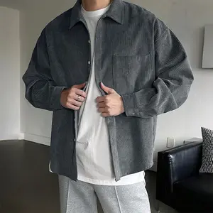 Men’s Autumn/Winter Corduroy Shirt Jacket – One Piece, Casual Loose Fit, Multifunctional, Wrinkle Resistant, Long Sleeved Top GARMENTARY