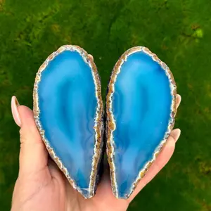 Agate Geode Turquoise Blue Polished & Dyed | Great Quality From Brazil