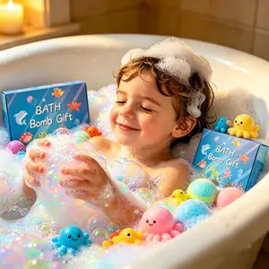 Ocean Toy Bath Salt Ball Set 70g*12pcs Bath Fizz Balls Children's Bath Balls Gift Box