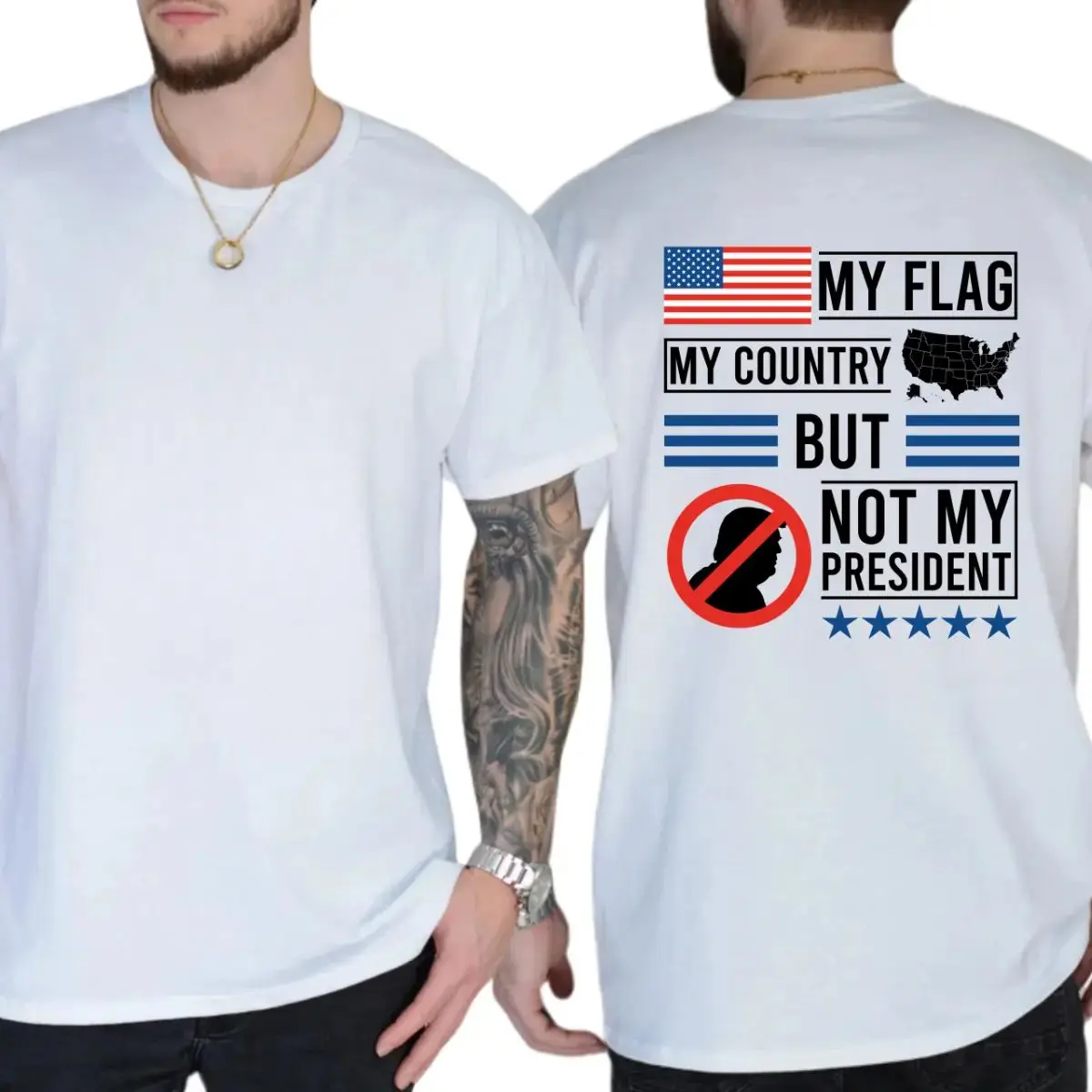 My Flag My Country But Not My President T Shirt, Unisex Graphic Tees, Funny Casual Wear, Unisex Short Sleeve Tee, Crew Neck Graphic T-Shirt