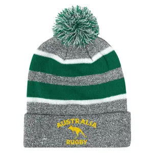 Nations of Rugby Australia Hooped Pom-Pom Beanie