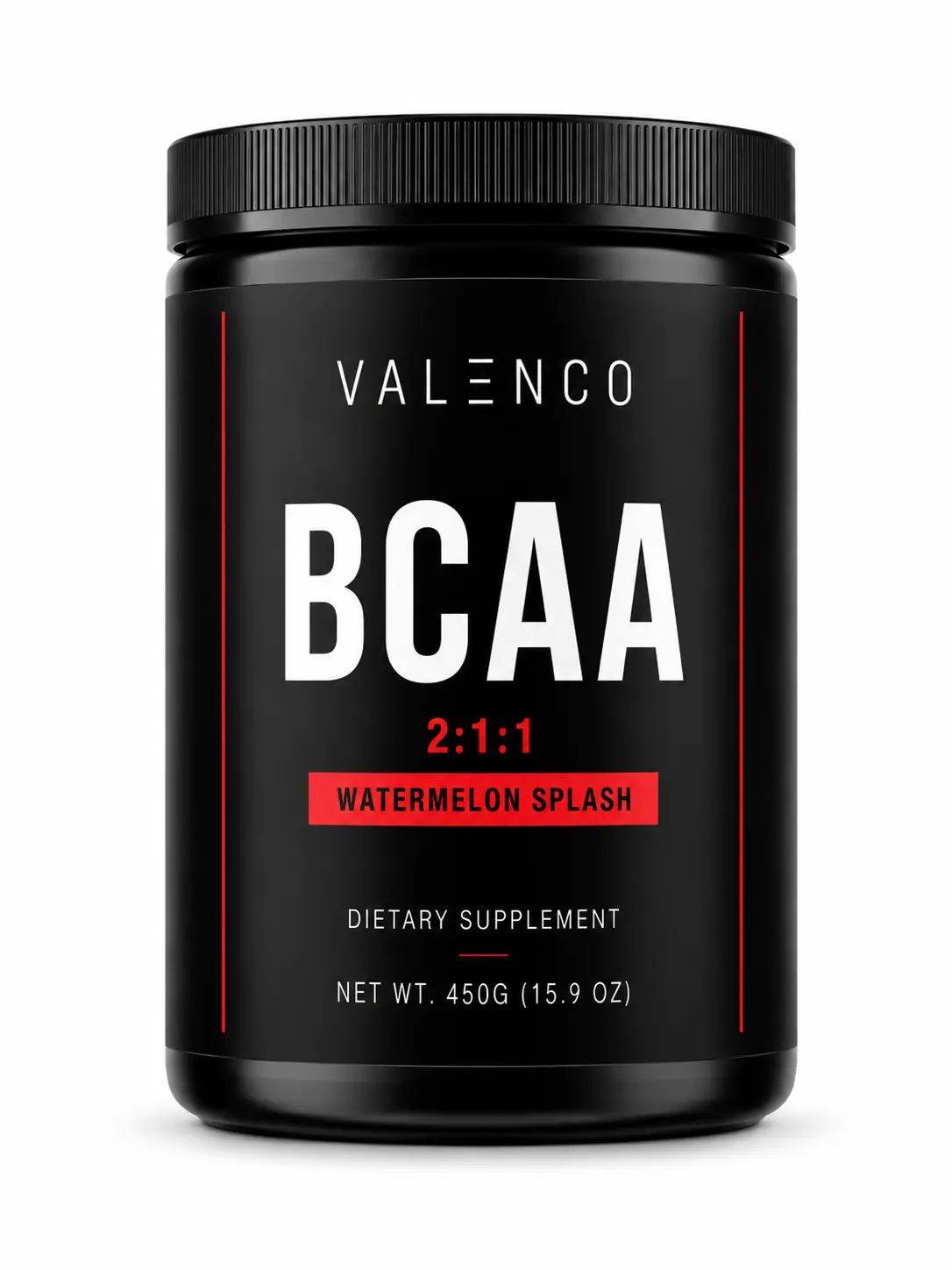 Valenco BCAA Powder, Watermelon Splash, 2:1:1 Branched Chain Amino Acids with L-Glutamine, 45 Servings