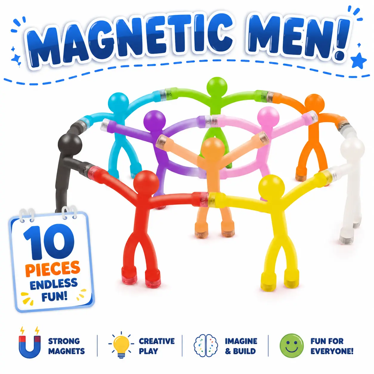 Magnetic Travel Toys for Young Children (10-piece set): Essential activity toys for aeroplane and car journeys; stress-relief toys for long journeys (magnetic figures); suitable for children and adults