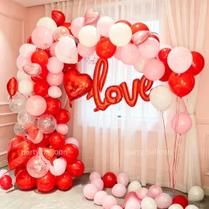 159 Piece Valentine's Day Wedding Theme Love Balloons Set, Light Latex Balloons, Heart Shape Decorations