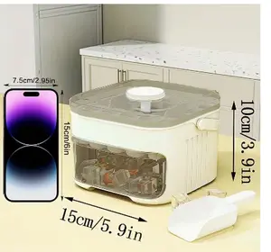 Large Capacity Ice Cube Mold with Dual-Layer Storage - Heavy-Duty Plastic Ice Cube Tray for Home