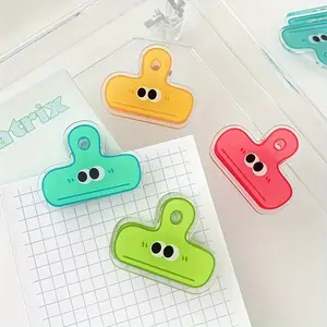 5pcs Cute Large Eye Acrylic Clip, Moisture-Proof Food Bag Sealing Clips, Durable Storage Clips for Notes, Exam Materials, Office Files