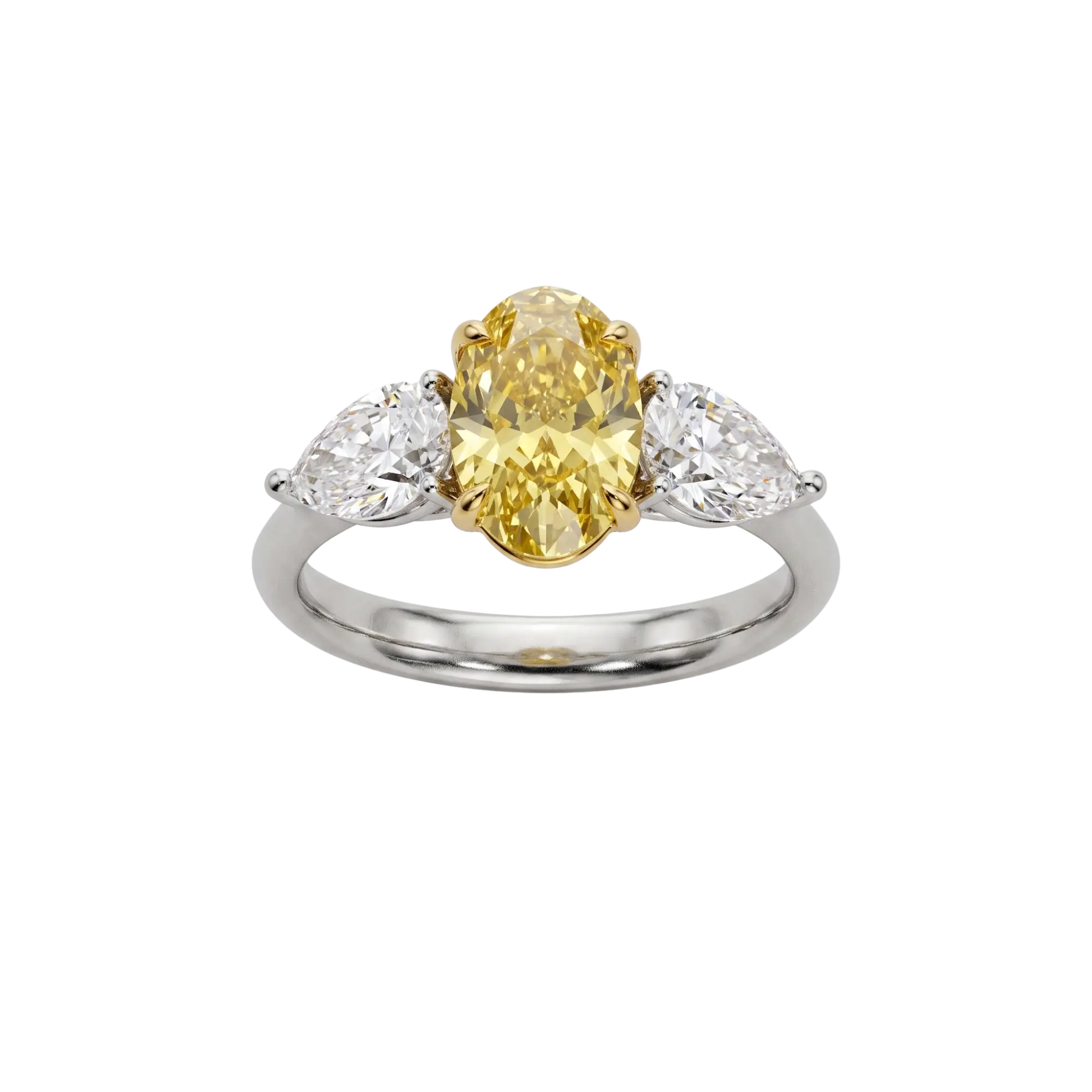 Soleil 3 cttw Oval Canary Trilogy Engagement Ring