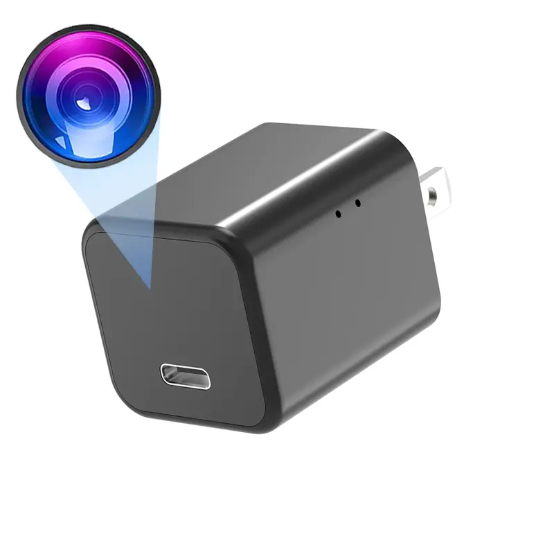 Smart Security Camera - Hidden Mini USB CCTV Wall Plug Charger, 1080P HD, Local & Wireless Remote View, Motion Alerts, MicroSD Card Slot Recording, iOS/Android Compatible, Home Security Cam Device