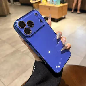 Sleek Premium Full-Coverage Crystal Glass Phone Case, Compatible with iPhone 17/16/15/14/13/12 Pro Max, Includes Camera Lens Protector for iPhone 17/16