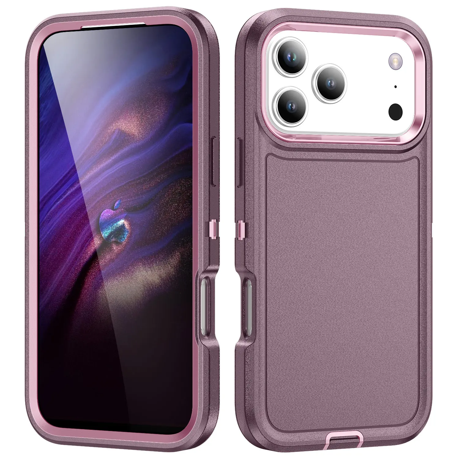 Rugged Durable iPhone Case with Built-in Screen Protector, Heavy Duty Shockproof Dustproof Full Body Protective Cover for Outdoor Work, Hiking, and Camping**