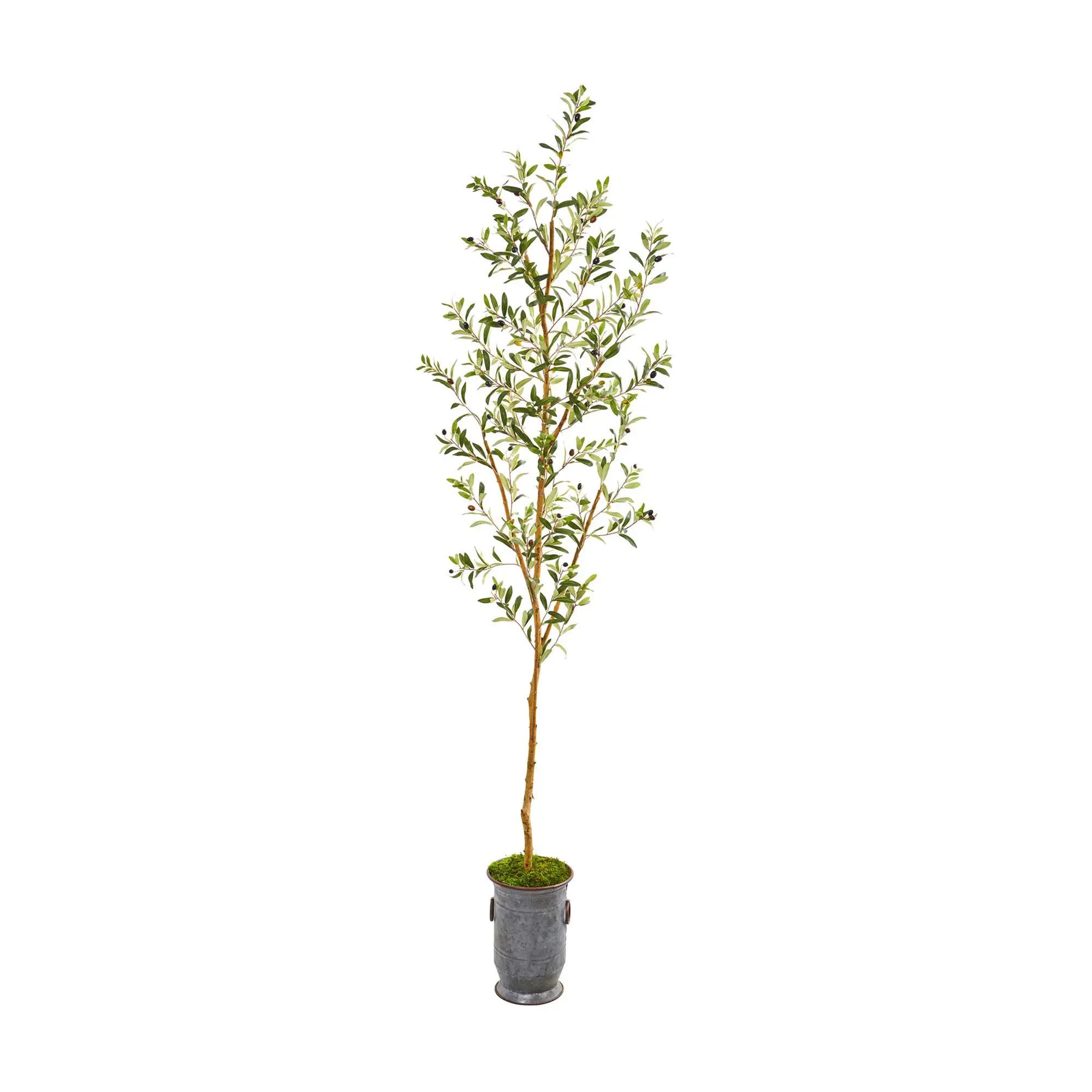 Nearly Natural 7.5' Olive Tree in Decorative Planter