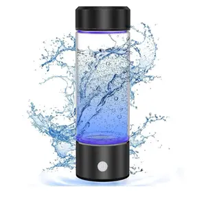 Portable Rechargeable Hydrogen Water Bottle Generator for Home Travel Office Exercise, Black Drinkware Reusable