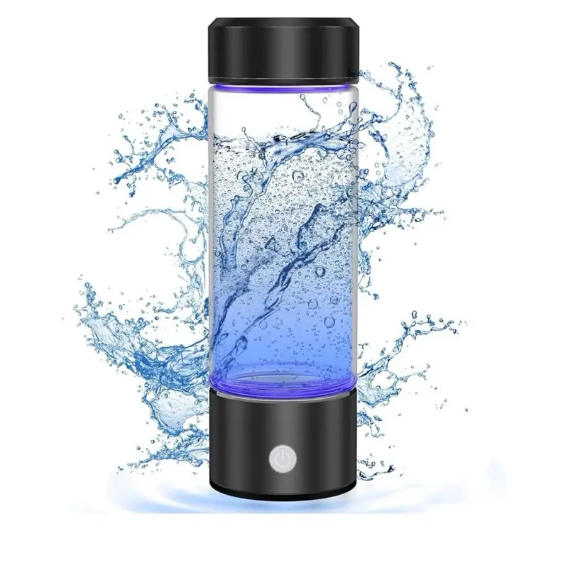 Portable Rechargeable Hydrogen Water Bottle Generator for Home Travel Office Exercise, Black Drinkware Reusable