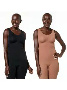 Rhonda Shear 2-pack Butterknit Tank Top with Built-In Bra