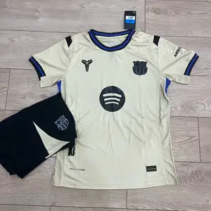Barcelona 25/26 Cream Away Kit, Soccer Jersey and Shorts Set