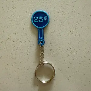 25¢ Keychain - Coin Design with Chain and Ring for Keys