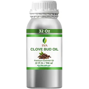 SVA Clove Bud Essential Oil – 32 Fl Oz – 100% Natural Clove Bud Oil - for Diffuser, Hair Care, Face, Skin Care, Aromatherapy, Scalp and Body Massage, Soap and Candle Making
