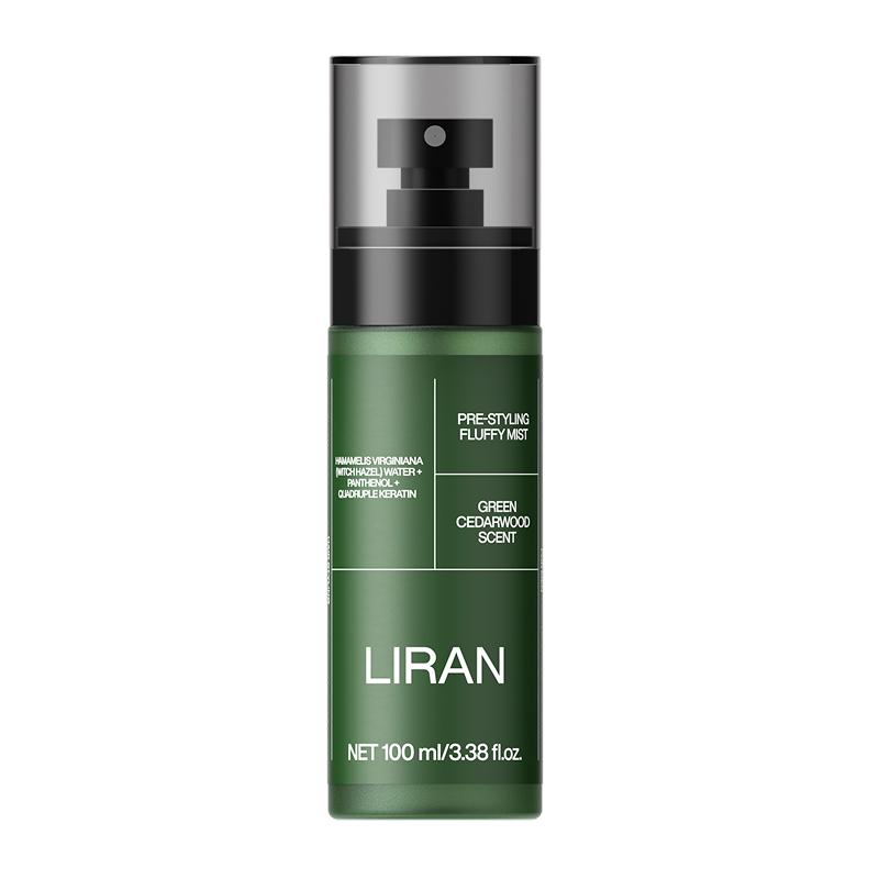 LIRAN Volumizing Prep Spray for Men No Rinse Texturizing Spray with Matte Finish All Day Hold Gel Based Sea Salt Spray for High Volume Haircare 100 ml Green Cedarwood Scent