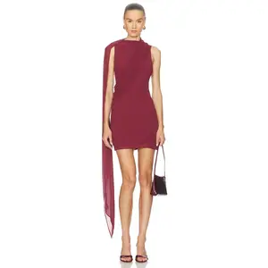 Camila Coelho Casilda Mini Dress in Oxblood
