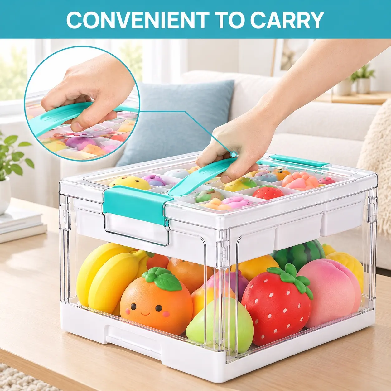 [Video Only]Vtopmart 1/2/4Pack 24QT Adjustable Craft Storage Boxes with Removable Trays & Dividers, Water&Dust Proof Organiser Container for Arts and Crafts Preschool Supplies PlayDough Nails Polish Toys Hiar Bows Hair Supply, Halloween GiftIdea
