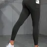 Women's Solid Color High Waist Pocket Leggings, Casual Comfy Breathable Tight Fit Skinny Pants, Ladies Bottoms for All Seasons