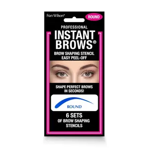 Fran Wilson Instant Brows Makeup Tool: Adhesive Stencils for Perfectly Shaped Brows, Easy to Use, Ideal for Beginners and Pros - Round Cosmetic