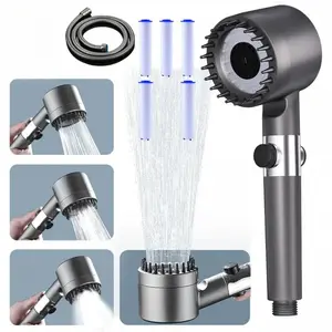 Ion Drops High Pressure Shower Head 60 Inch Hose Filtered Chlorine Remove Multi-Mode Massageable Switch for Bathtub Pet Home Use Massage Handheld Shower brush outdoorfun massaging