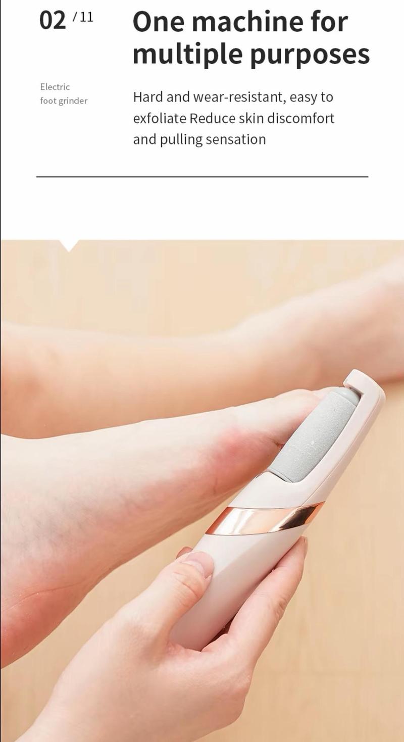 Electric Foot Callus Remover Machine, Wireless Pedicure Foot File, Rechargeable Exfoliating Tool for Foot Care, Home & Travel Use