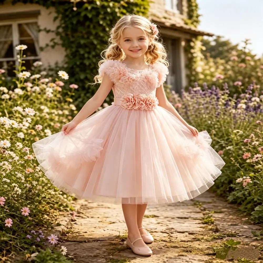 6193 New Girls' Princess Dress Stage Performance Birthday Tutu Cake Dress