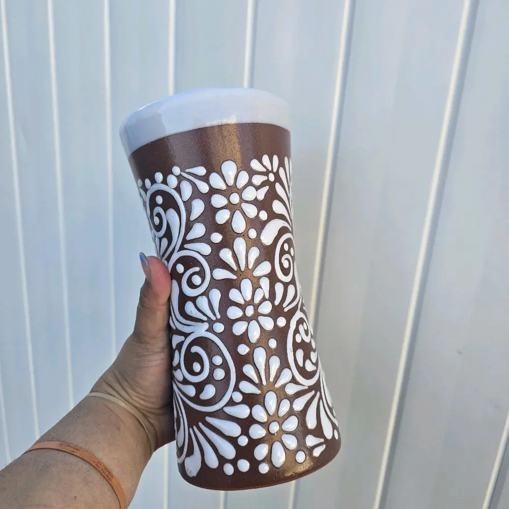 Cielito Lindo Hour Glass Vase Talavera- 9 in