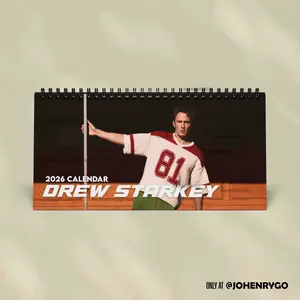 Drew Starkey 2026 Desk Calendar - Rafe Cameron Outer Banks | Home Decor, Office Decor - Drew Starkey Fan Gift, Unique Holiday Gift