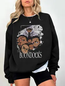Women's Casual Loose-Fit Pullover Sweatshirt, the Boondocks Tour Concert Merchandise, Stylish Comfortable Round Neck Top for Daily Wear