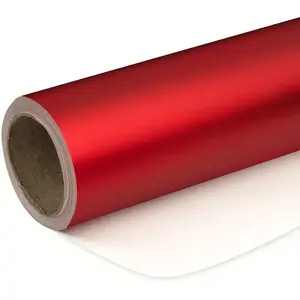 High Quality Matte Satin Metallic Chrome Red Vinyl Wrap Satin Metallic Car Wrapping Sticker Film Bubble Free Auto Internal External Decal
