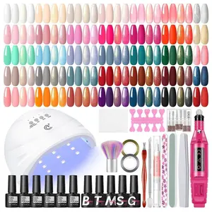 53pcs Gel Nail Polish Kit with U V light and Drill Starter Kit 35 Colors Gel Nail Polish with 5pcs Top Base Coat Nail Art Professional Gel Manicure Kits Gifts for Women Teens Girls