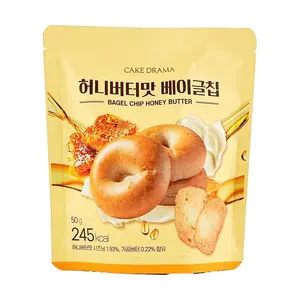 CAKE DRAMA Korean Honey Butter Bagel Chips 50g - Crispy Sweet & Salty Snack