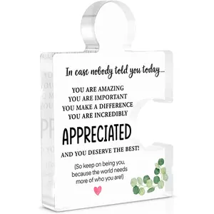 Thank You Gift for Women Men, Positive Affirmations Gifts for Employees Coworkers Colleagues Nurse Social Worker, Appreciation Gifts for Coworkers, You Are Amazing Acrylic Puzzle Plaque Decoration, Acrylic Puzzle Plaque