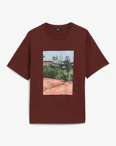 Express Classic Fit Tennis Court Cotton Graphic T-Shirt