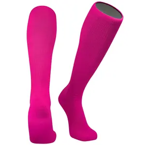 Allsport Knee High Socks - Moisture Wicking Athletic Tube Socks with Arch and Ankle Support (Neon Pink)