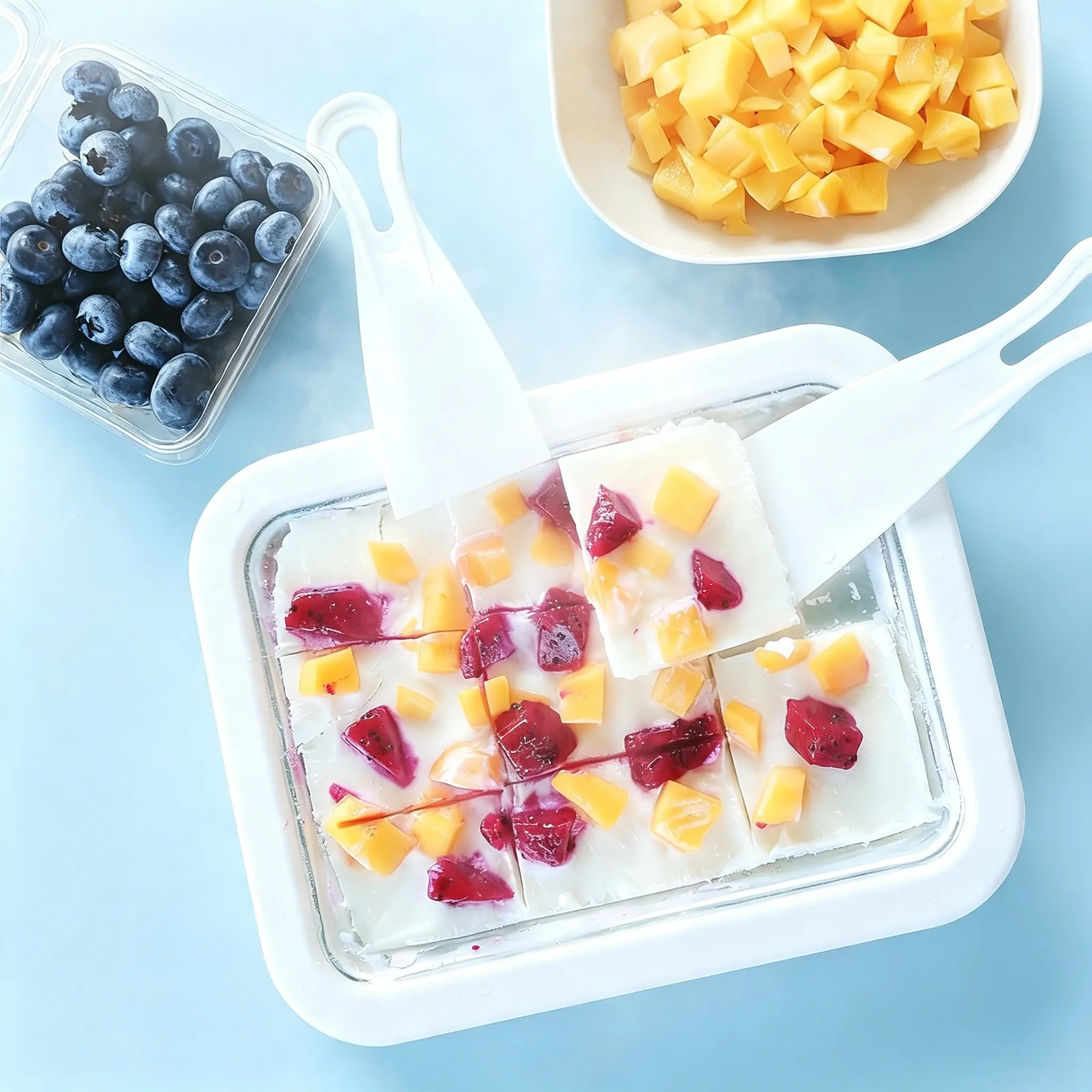 Rroetxi Non-Electric Rolling Ice Cream Maker - Food-Grade Stainless-Steel Pan, Hand-Washable DIY Kitchen Gadget for Homemade Frozen Yogurt in Summer