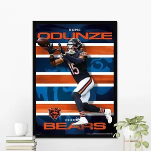 [UNFRAMED] Rome Odunze 25 Poster, Chicago Football Wall Art for Fans Home Decor, Sport Gifts For Men & Women