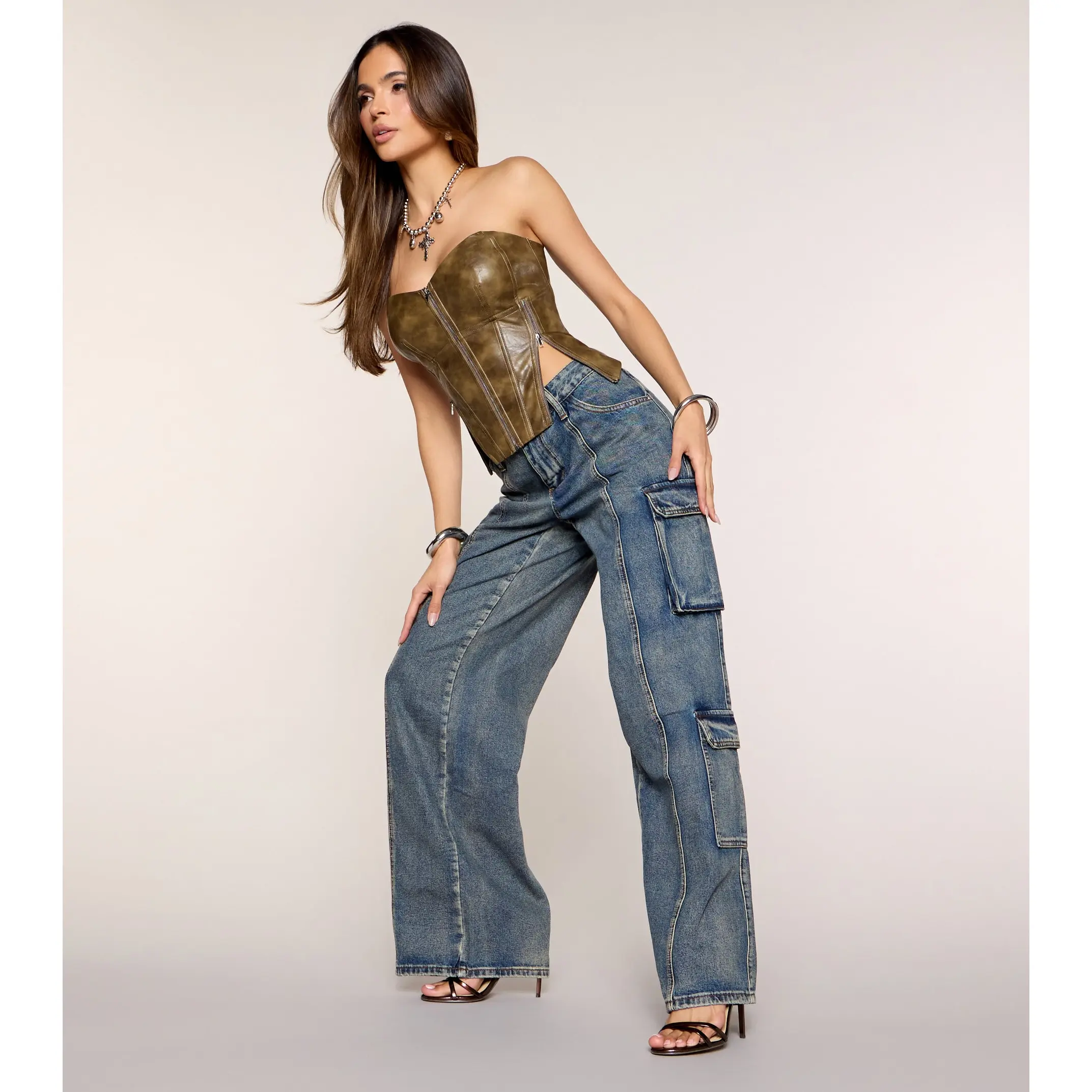 Pocket Full Of Plans Cargo Denim Jeans