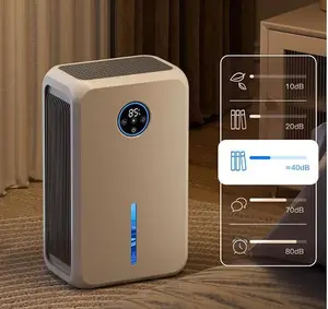 2.6L Room Dehumidifier for Bedroom & Bathroom, Portable Quiet Dehumidifier with LED Display, Auto Shut-Off, Energy-Saving Design