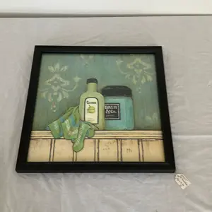 12+12 black beaded wood and glass frame ( Aqua Bath 2). Artist: Cmane R. Knowles